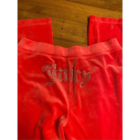 Juicy Couture Medium Velour Embellished Zip-Up Hoodie tracksuit set hot pink - Picture 12 of 14
